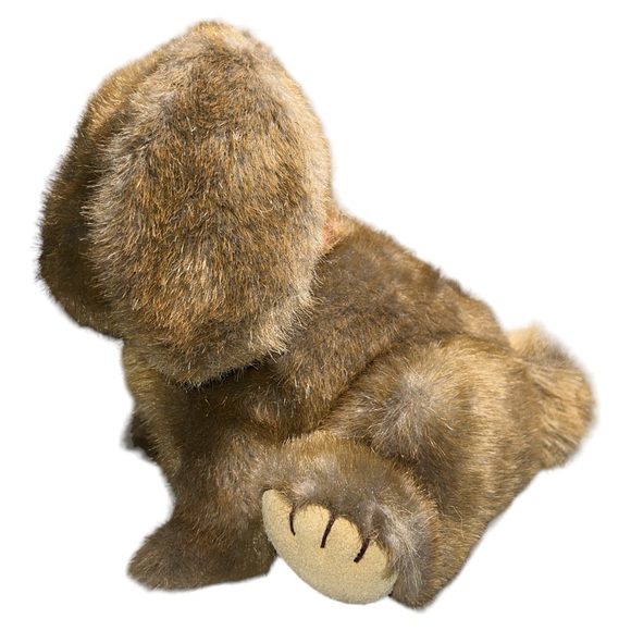 Gund 1985 Bunny Rabbit Plush Realistic Brown Sitting Pink Bow 10" Suede Paws - Picture 3 of 8